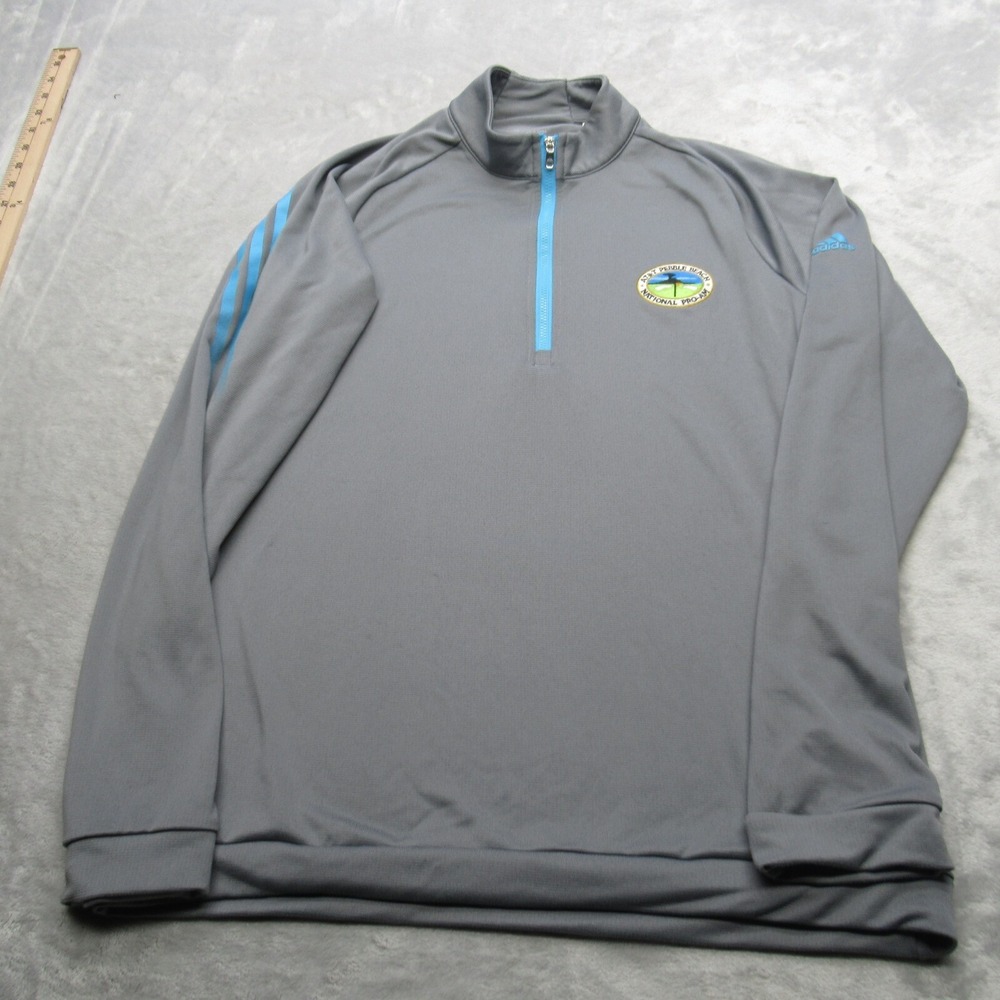 Adidas Jacket Men Small Gray AT&T Pebble Beach 1/4 Zip Pullover Track Golf